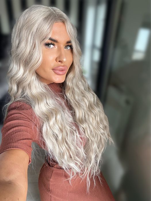 Peruca blond white semi naturala front lace