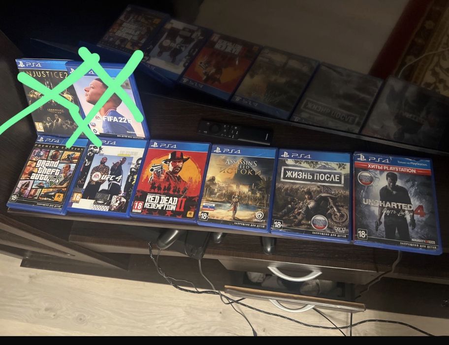 PS 4 slim 8игр + фифа 25 2 джостика