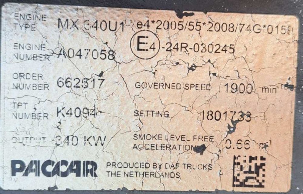 Motor complet camion DAF MX340U1 DAF XF CF 105 410/460/510CP E5