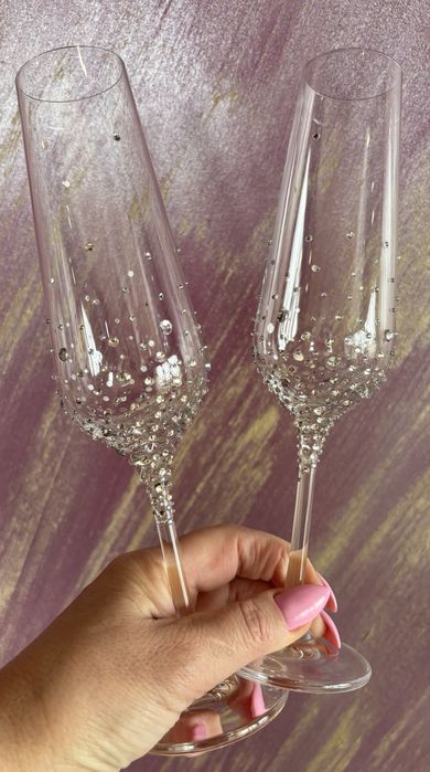 РАЗПРОДАЖБА!!! Рисувани сватбени ритуални чаши - 2бр