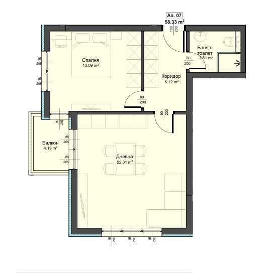 Двустаен апартамент, кв. Аспаруховo, гр. Варна