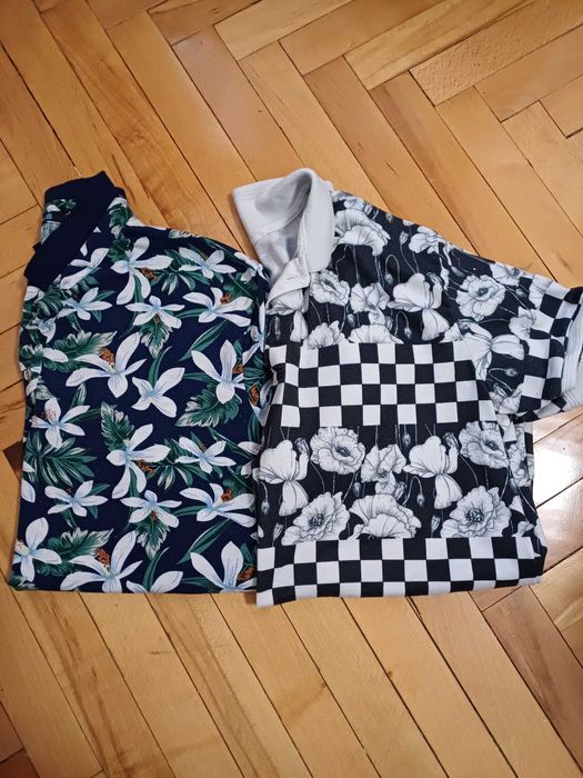 Лот 2 бр Мъжки тениски с флорални мотиви размер XL