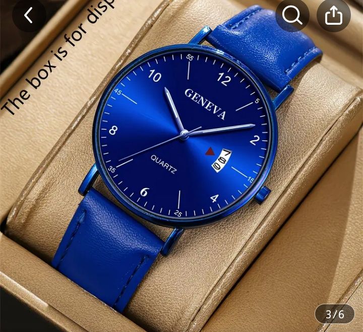 Мъжки Луксозен Моден Кръгъл Kварцов Часовник с бяла каишка