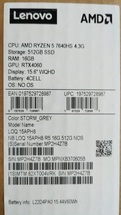 Продам Lenovo RTX 4060