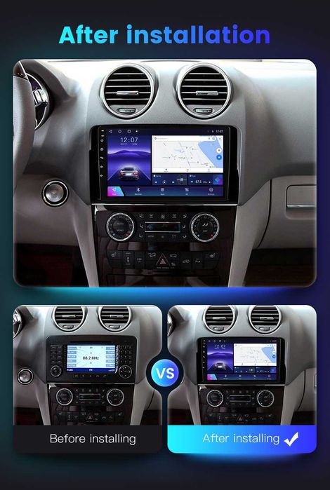 Navigatie Android 14 Mercedes ML W164 2005 - 2012 1/8 Gb CarPlay