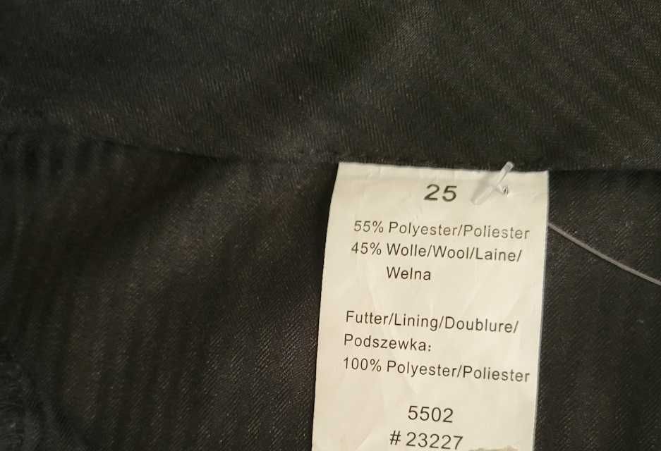 Pantaloni barbati 45% lana negru cu dungi M-L