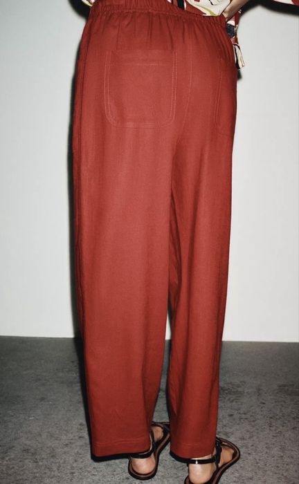 Pantaloni Zara din in