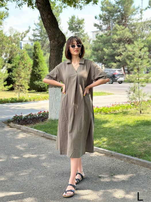 Платье лен и хлопок, 2 фасона, летняя одежда