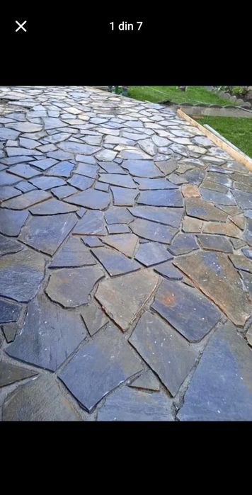 Piatră naturală de munte și plante ornamentale