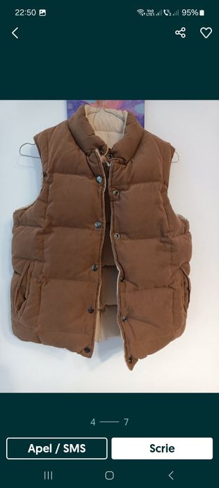 Vesta crew cu doua fete  puf