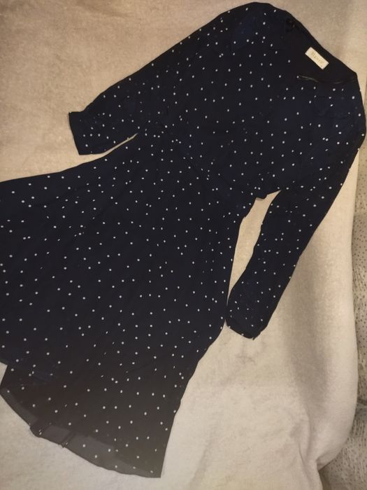 Платье синие в горошек