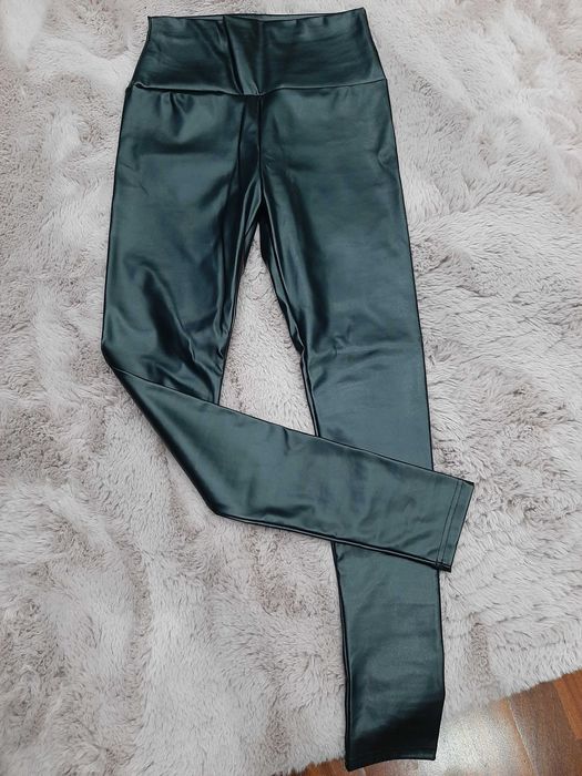 Vand colanti imitatie piele, fete, negri