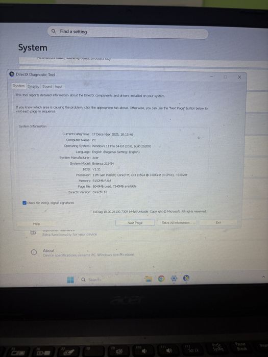 Laptop Acer           .
