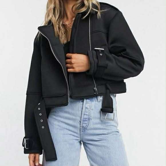 Късо преходно яке Asos черно