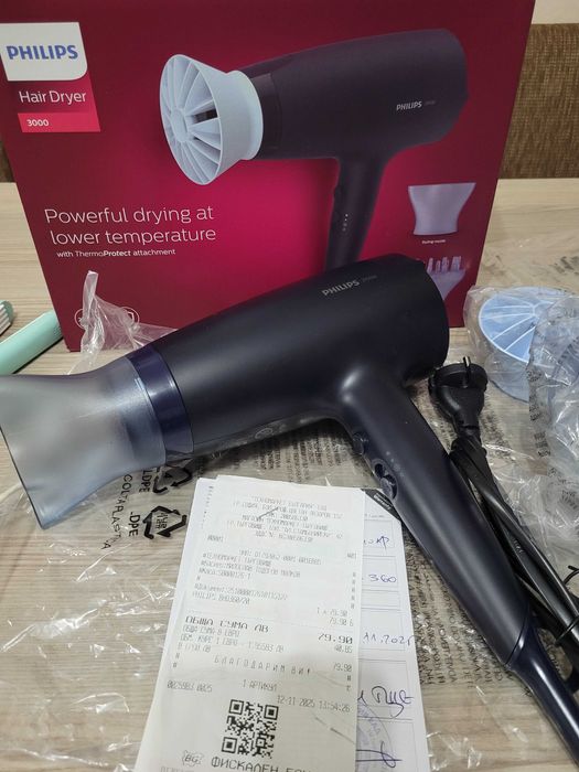 Сешоар Philips + подарък преса за коса и маша