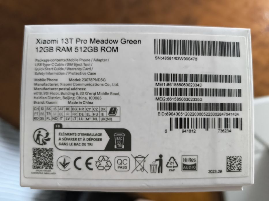 Xiaomi 13T Pro 12/512 ГБ. Обмена нет