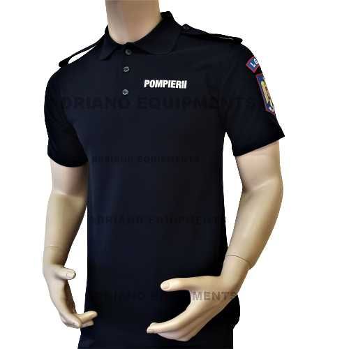 Tricou polo pompieri maneca scurta cu suport de grad