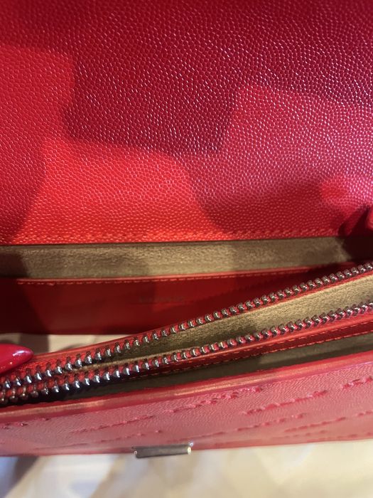 Дамска чанта Pinko червена, естествена кожа