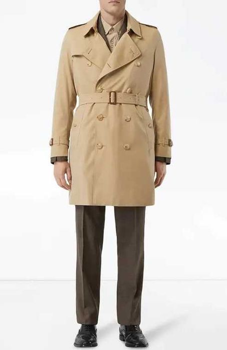 Trenci palton XL de lux Burberry Kensington original bej