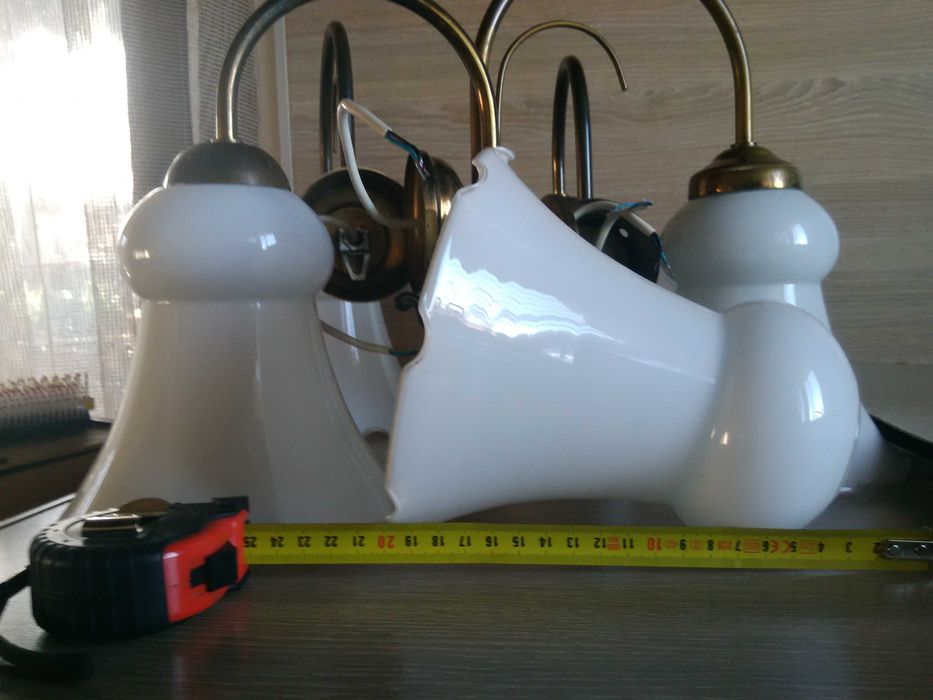 Масивни месингови аплици лампи за стена три чифта