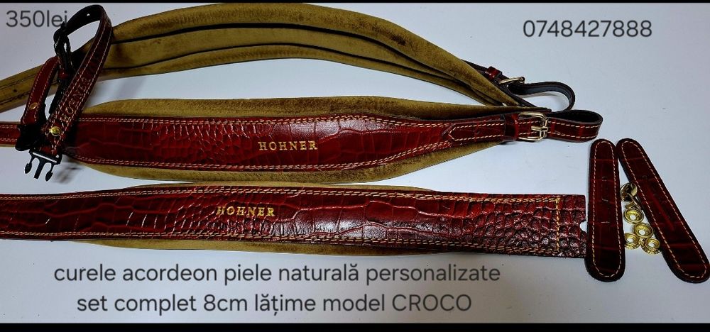Curele acordeon piele naturală și catifea personalizate.. ..