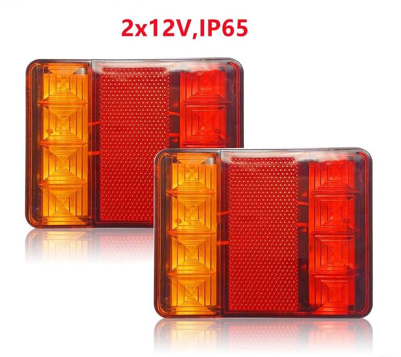 Комплект LED Диодни стопове, 12/24V - 120x95x23 мм, IP65