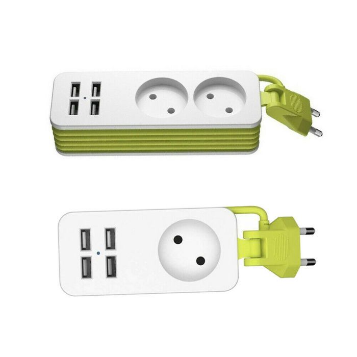 Prelungitor cu 2 Prize si 4 USB, 1.5 metri. Nou ambalat!