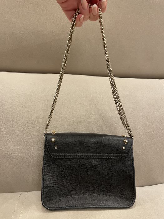 Geanta Furla neagra Stud Saffiano piele naturala