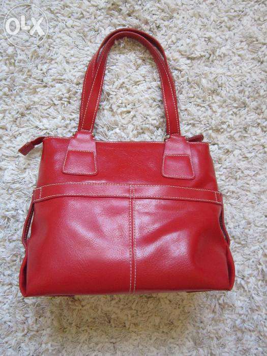 Geanta rosie din piele ecologica Meli Melo -colectie veche