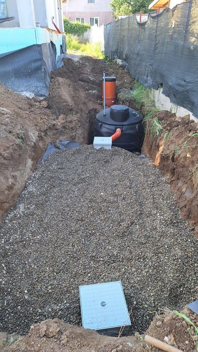 Montaj fose septice, sisteme de captare ape pluviale, drenaje