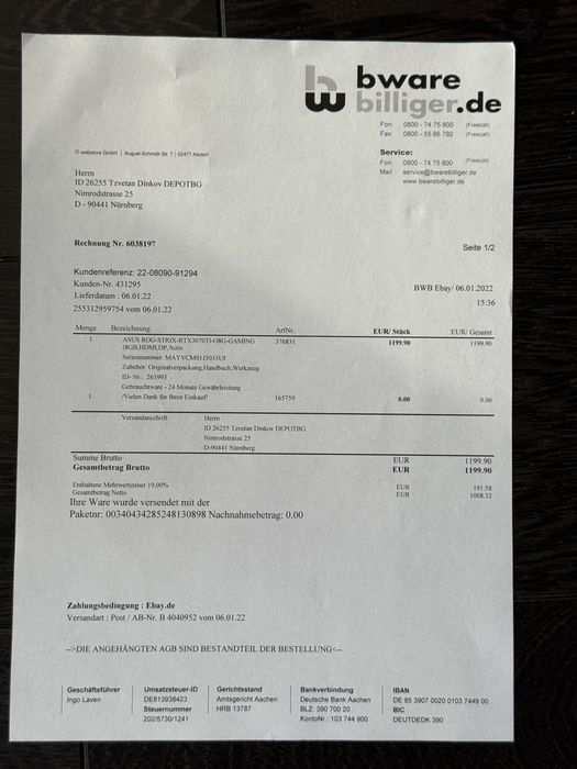 Видеокарта ASUS ROG Strix GeForce® RTX™ 3070 Ti OC, 8GB GDDR6X