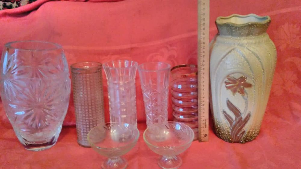 Вазы, хрустальные салатницы большие средние См. фото