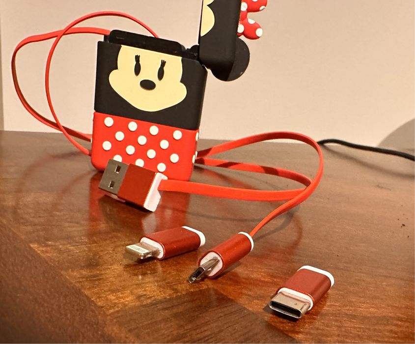 Incarcator Portabil Minnie Disney USB - USB c - Lightning iPhone