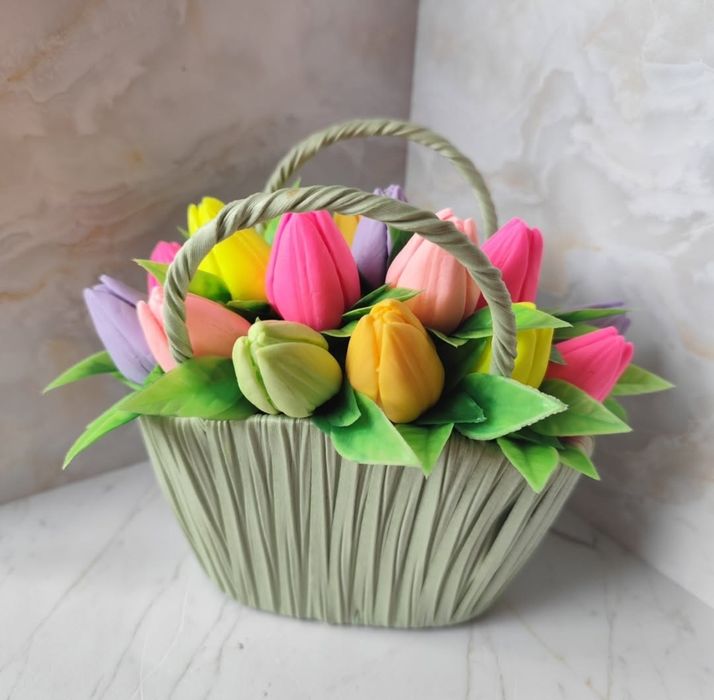 Мыльный букет из тюльпанов