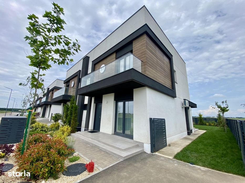 Vila noua cu bucatarie, cartier premium, padure, lac, centru Corbeanca