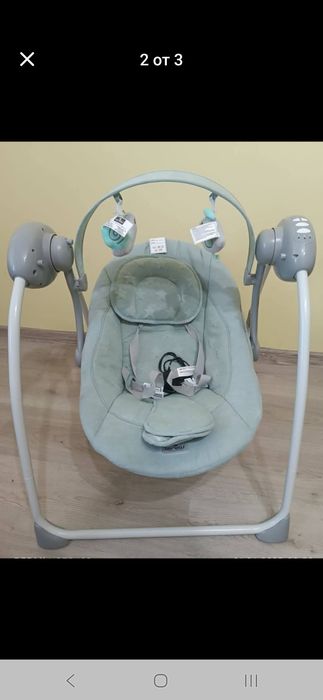 LORELLI Classic Електрическа люлка PORTOFINO FROSTY GREEN STARS