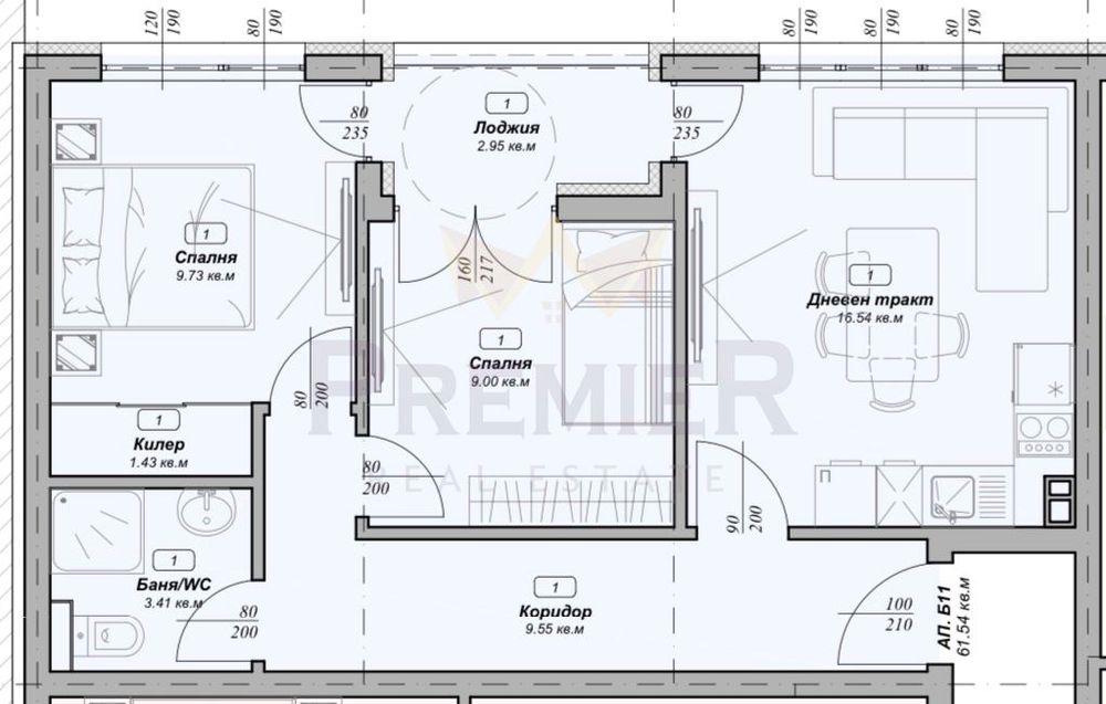 Продава се Тристаен апартамент в Варна, Възраждане 3 - 62 кв.м за 1604 €/кв.м - Снимка #2