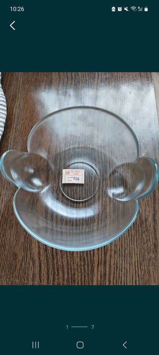 Антични 6 чинийки от оловен кристал + пепелник