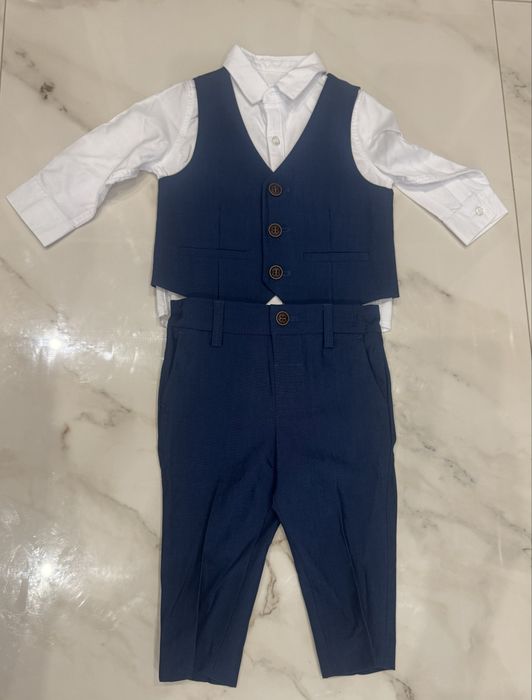 Costum elegant bebe băiat Next 6–9 luni (74 cm), 3 piese