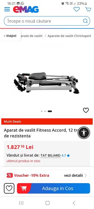 Aparat de vâslit fitness
