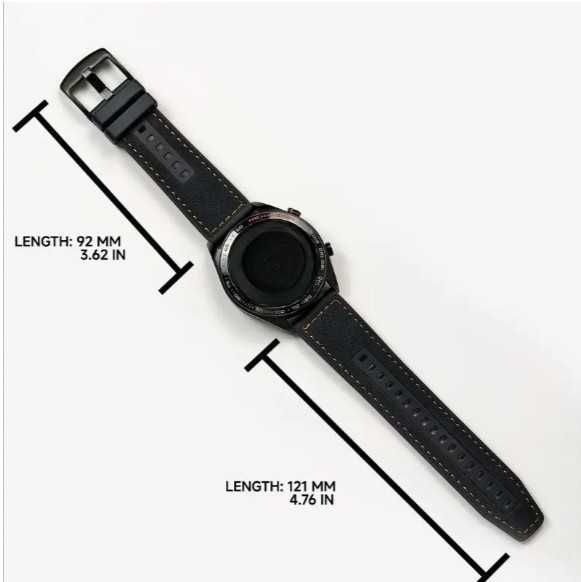 Curea cauciuc+insertie piele Huawei GT,GT2,GT3,GT4,GT5(46mm) 22mm 2025