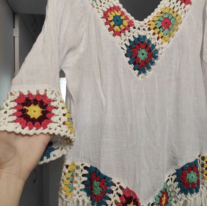 Плажна плетена рокля туника С-М-Л