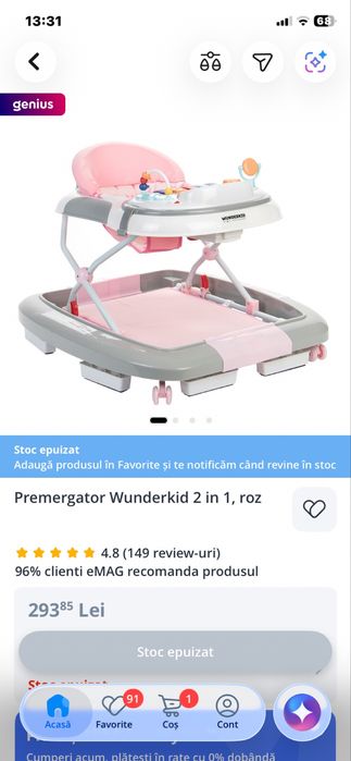 Premergator Wunderkid 2 in 1, roz