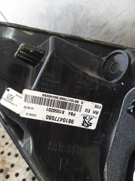 Stop tripla lampa dreapta led peugeot 3008 2 2018 9810477080 81550201