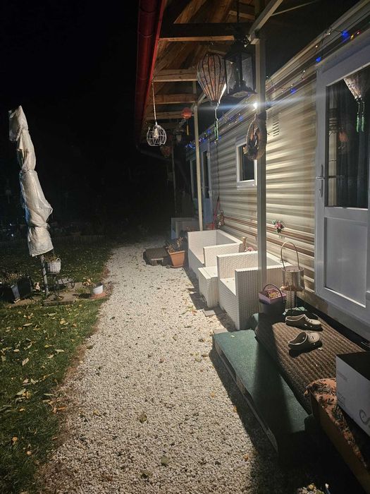 Vand casa mobila 3 camere complet mobilata cu teren extravilan 670mp in comuna Rasca