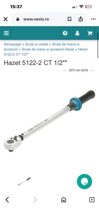 Cheie dinamometrica Hazet 60-320 Nm-Sigilata