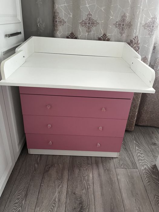 Детский комод розовый