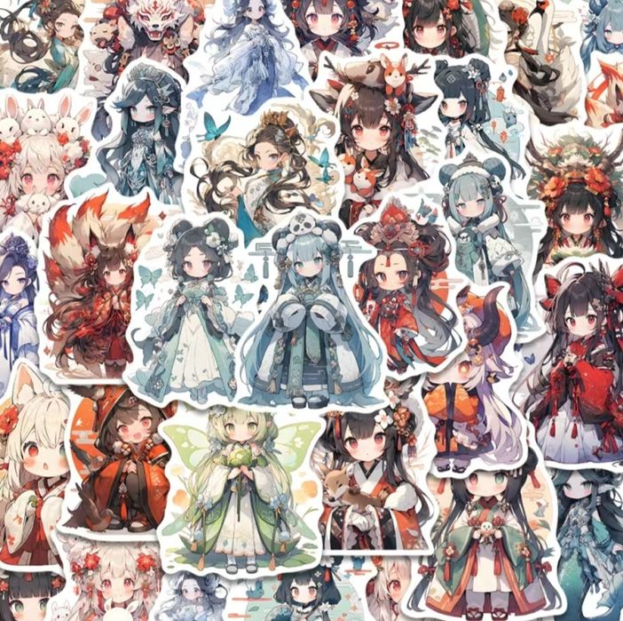 Наклейки аниме девочки