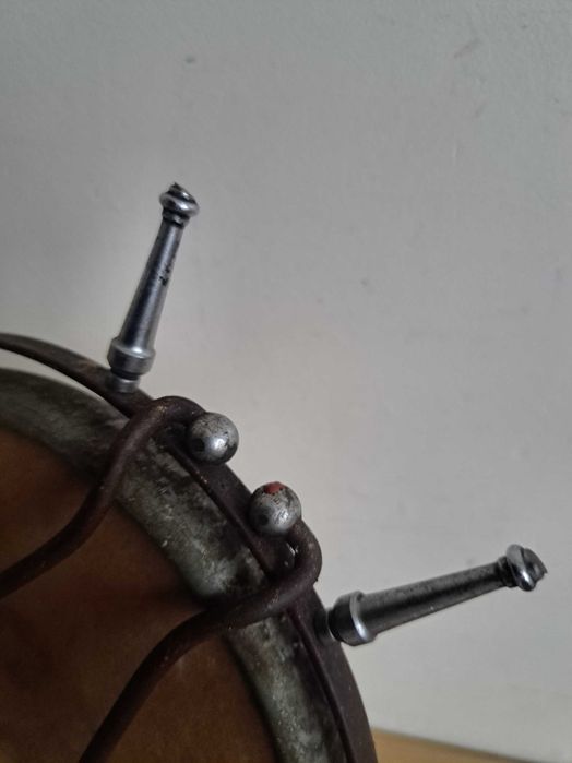 Oglindă victoriană antică din metal, oglindă pliabilă, anii 20/30.