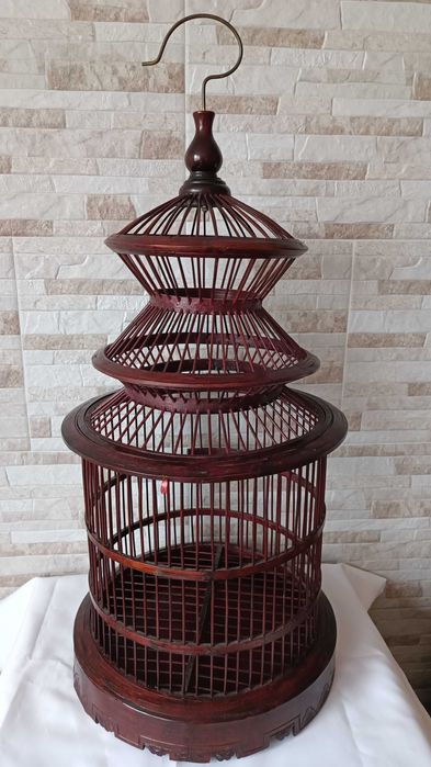 Стар китайски дървен кафез - ръчна изработка - рядък модел - 19в.